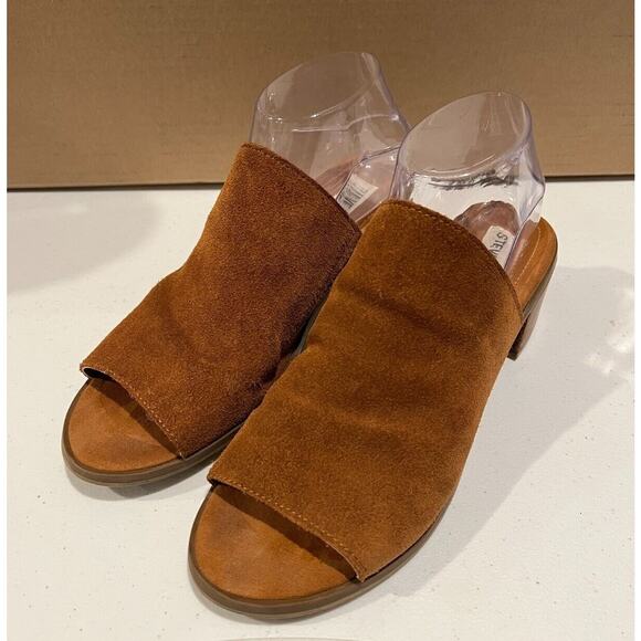 Steve Madden Shoes - Steve Madden Richelle Mule Suede Sandal Womens Size 9M Slip On Heel Tan
